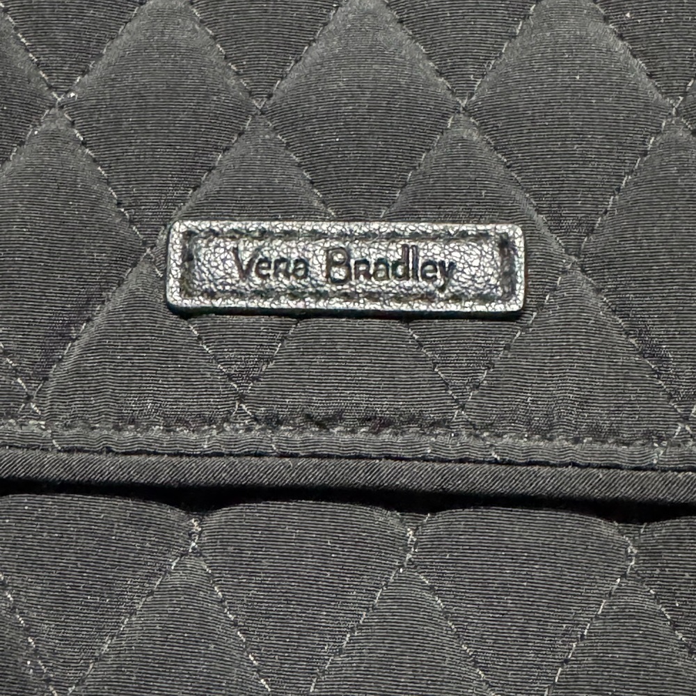 Vera Bradley Black Quilted Mini Hipster Purse With Polka Dot Interior - Picture 2 of 8